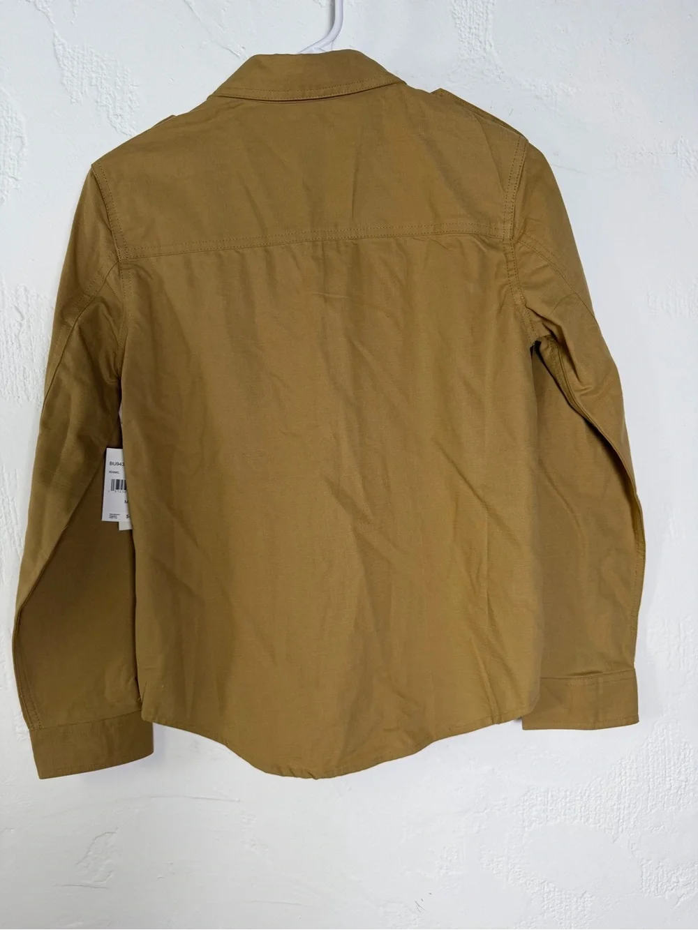 Buffalo David Bitton Boys Tan Button Down Utility Military Style Shirt - M